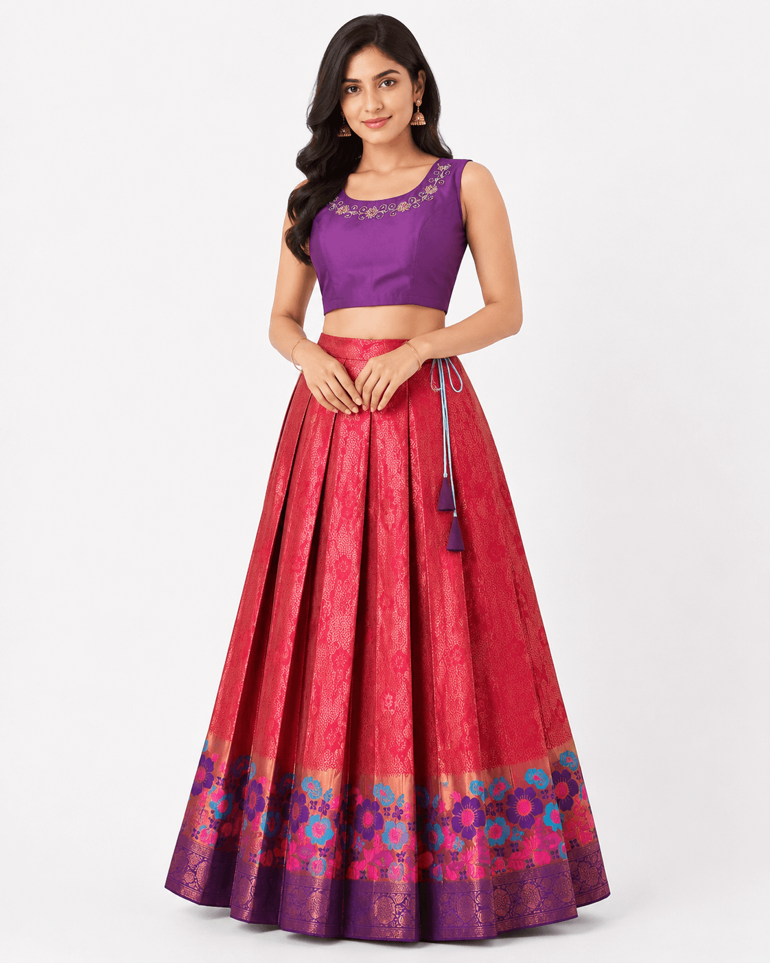 PATTUPAVADA AND BLOUSE
