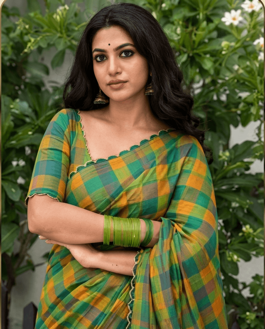 PREMIUM CHEX SAREE