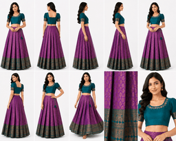 PATTUPAVADA AND BLOUSE thumbnail 3
