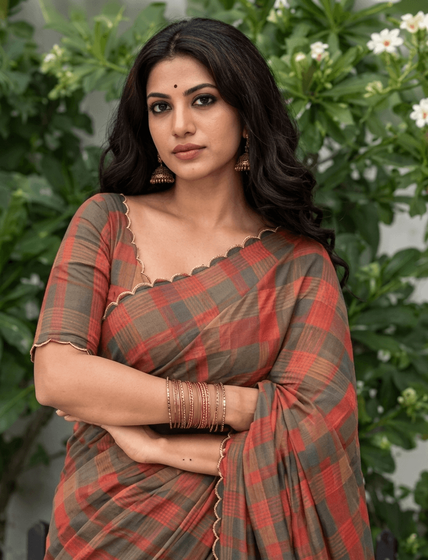 PREMIUM CHEX SAREE