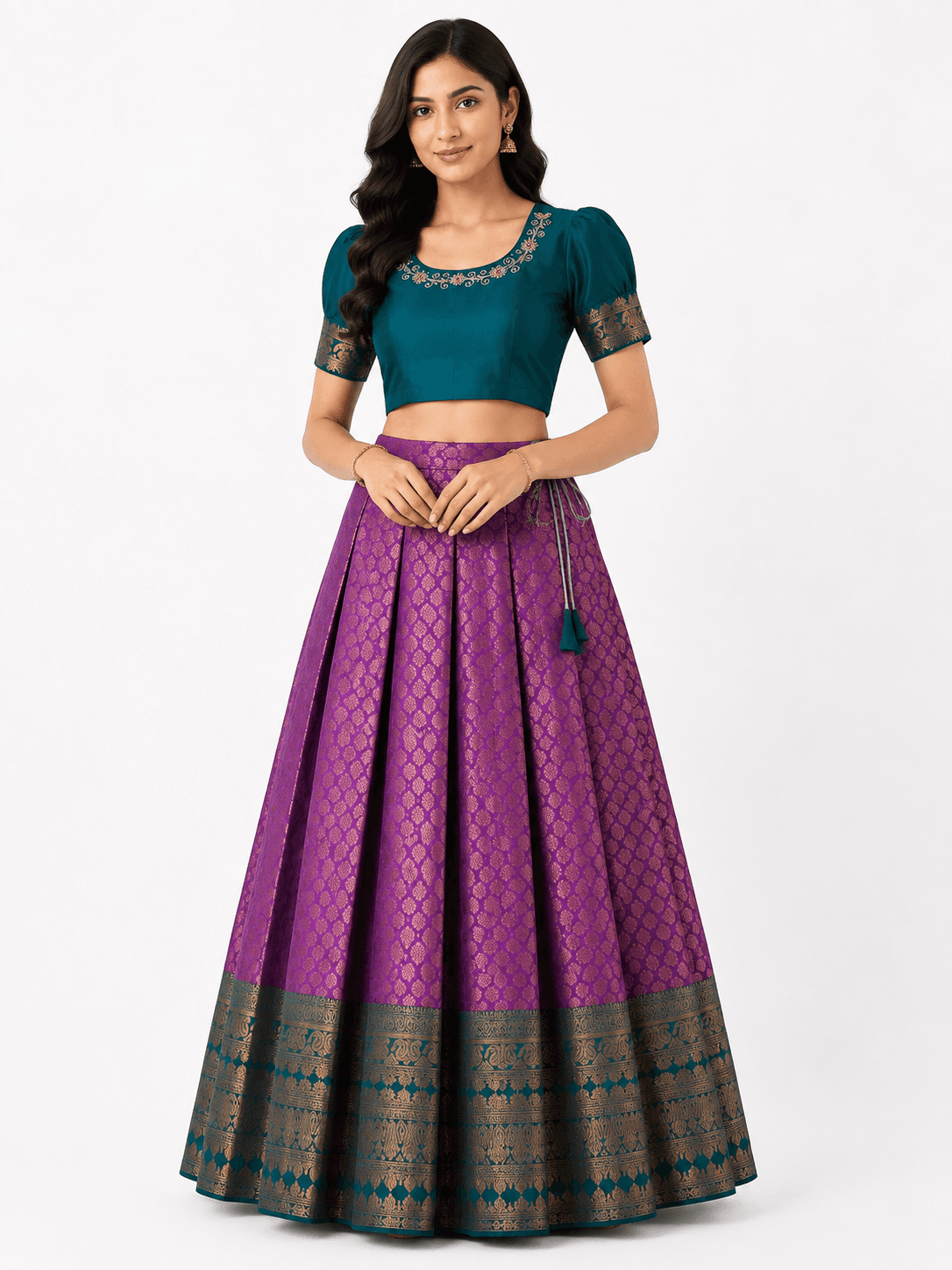 PATTUPAVADA AND BLOUSE