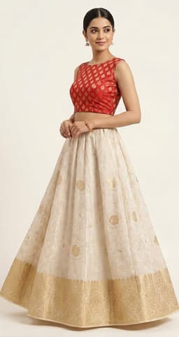 PATTUPAVADA AND BLOUSE thumbnail 1