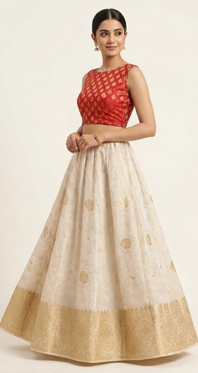 PATTUPAVADA AND BLOUSE