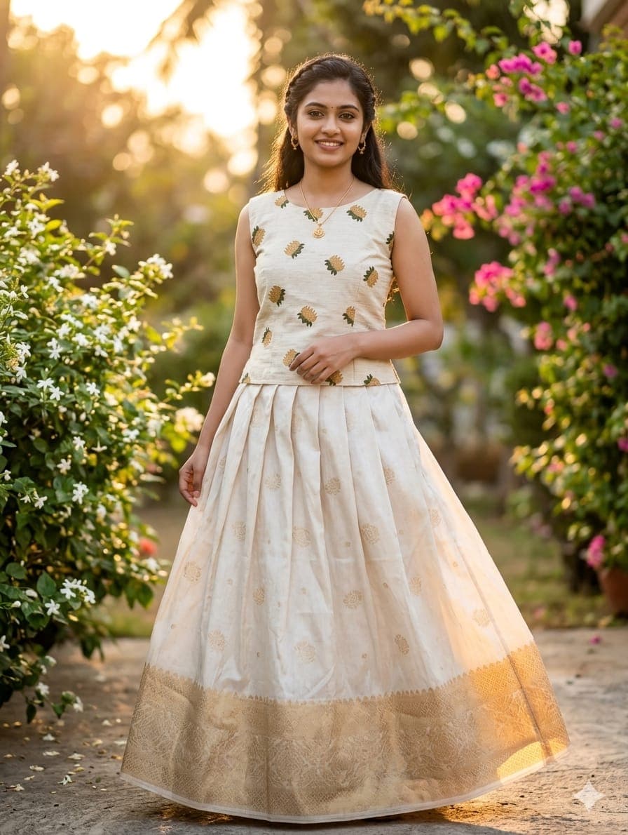 PATTUPAVADA AND BLOUSE (DY 8027) — image 1