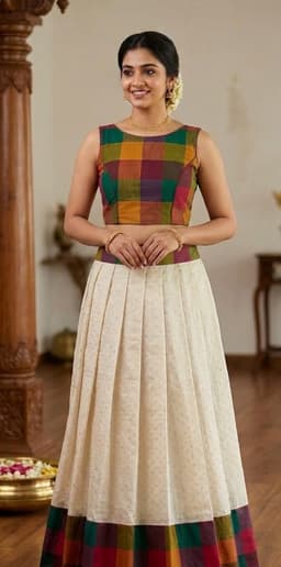 PATTUPAVADA AND BLOUSE thumbnail 1