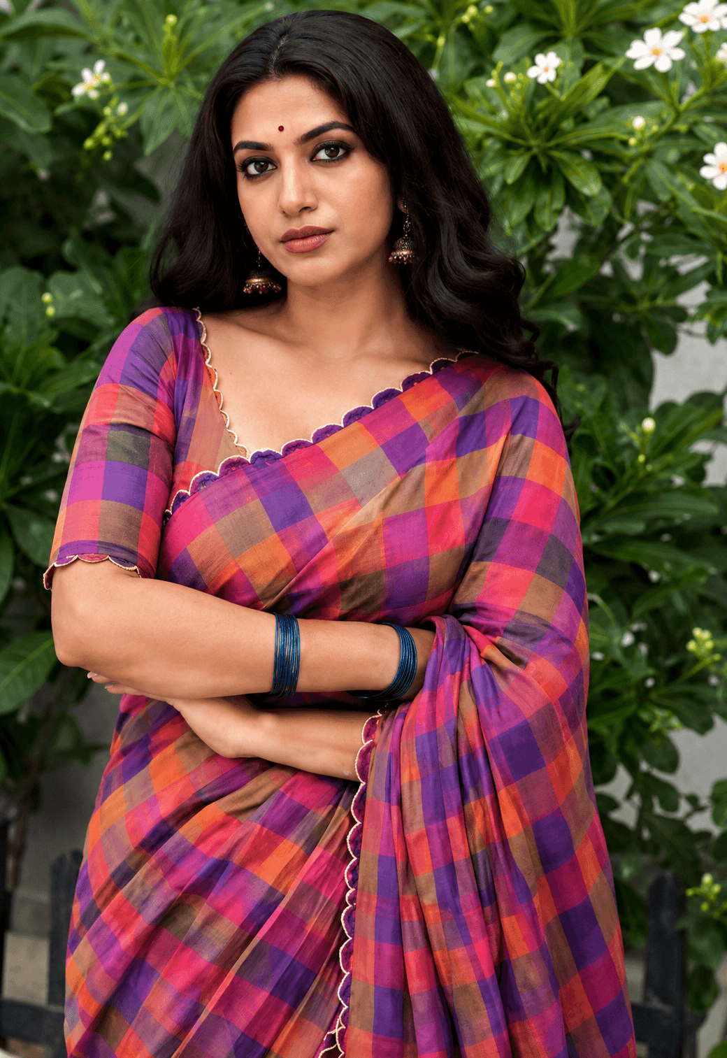 PREMIUM CHEX SAREE — image 1