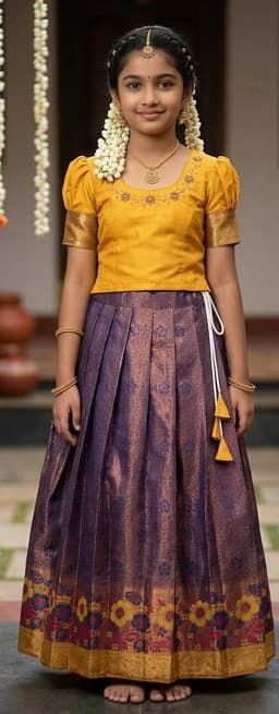 PATTUPAVADA AND BLOUSE thumbnail 1