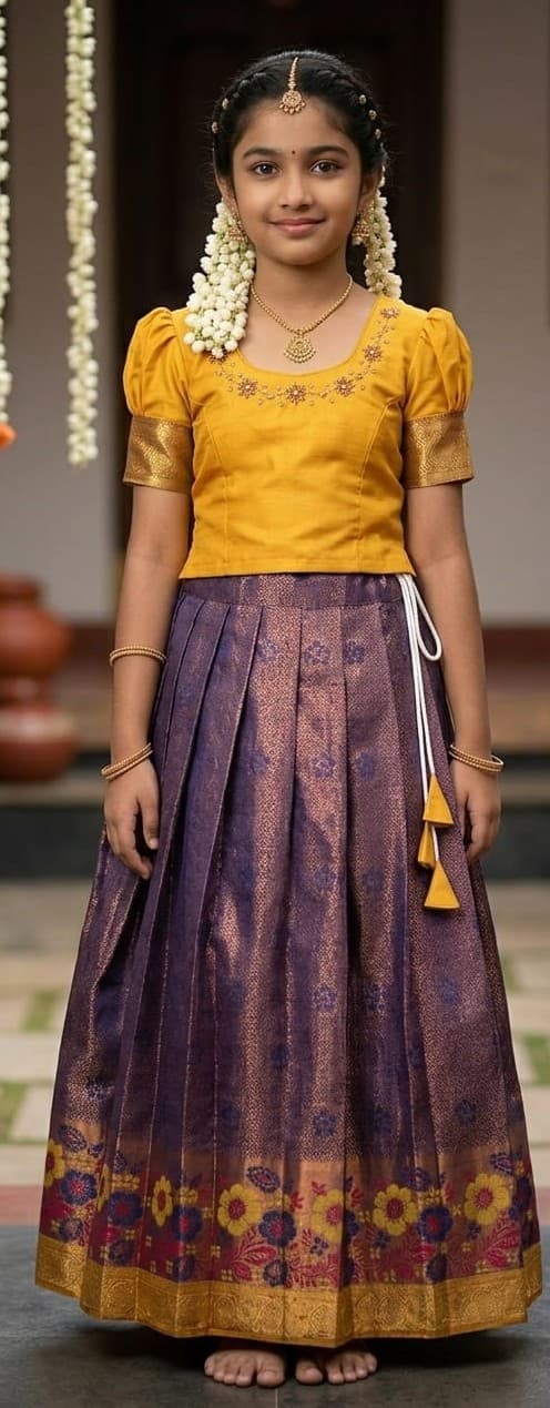 PATTUPAVADA AND BLOUSE — image 1