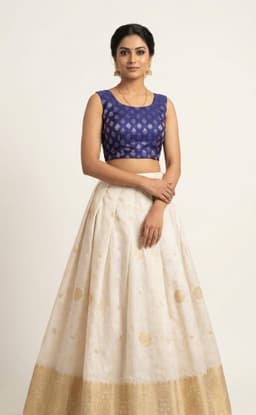 PATTUPAVADA AND BLOUSE thumbnail 1