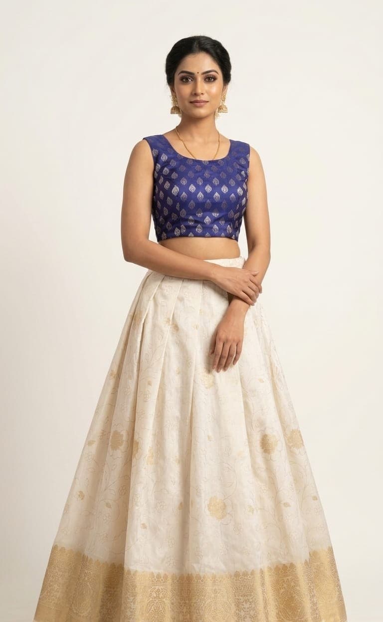 PATTUPAVADA AND BLOUSE