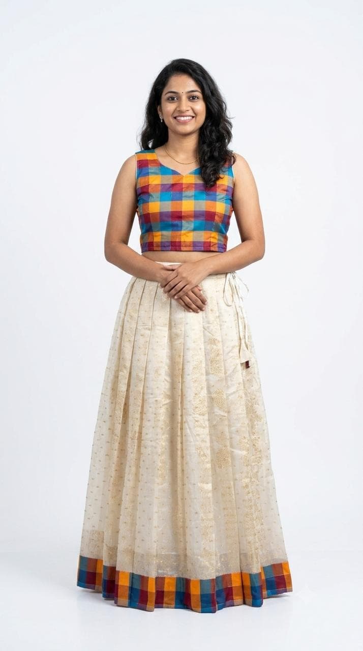 PATTUPAVADA AND BLOUSE