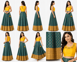 PATTUPAVADA AND BLOUSE thumbnail 3