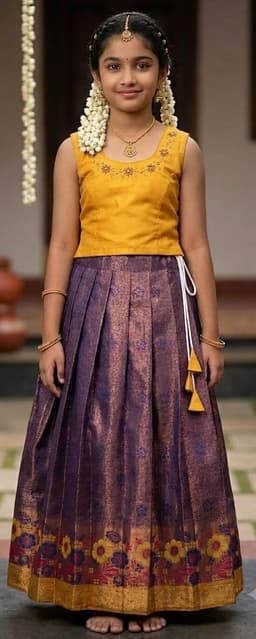PATTUPAVADA AND BLOUSE thumbnail 2