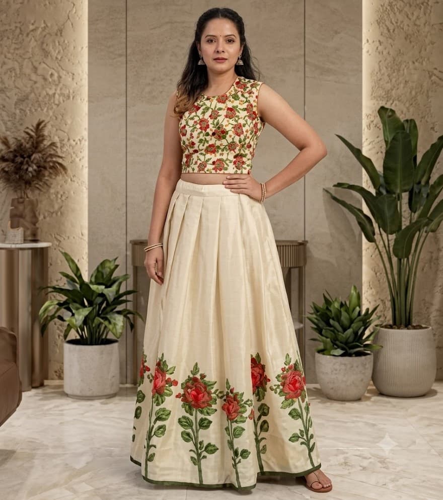 PATTUPAVADA AND BLOUSE(DY 8006)